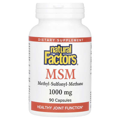 Natural Factors, MSM, 1,000 mg, 90 Capsules