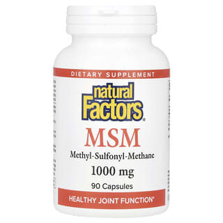 Natural Factors, MSM, 1.000 mg, 90 Cápsulas