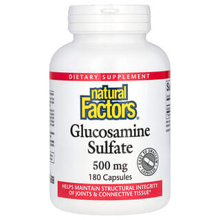 Natural Factors, Glucosamine Sulfate, 500 mg, 180 Capsules