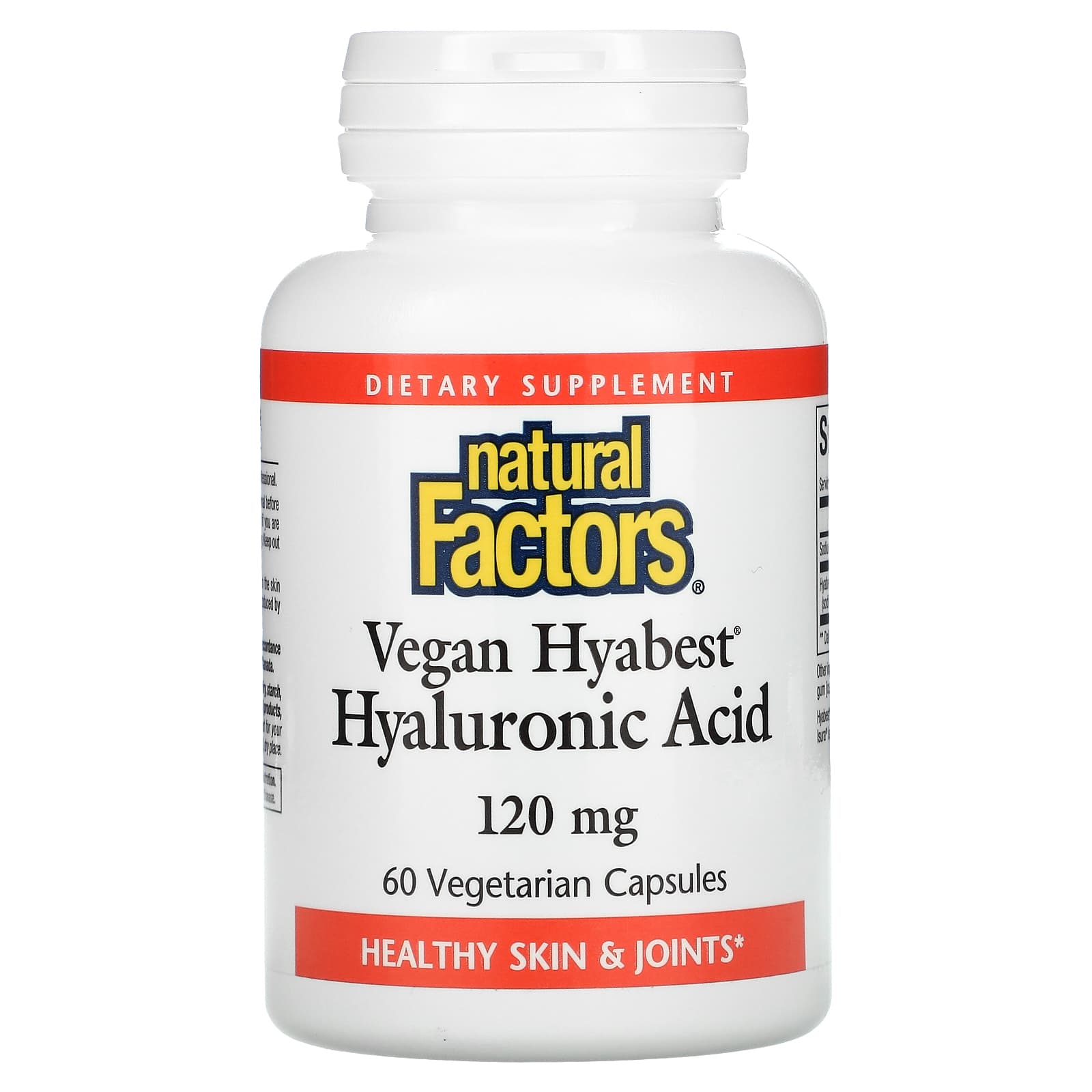 Natural Factors, Hyabestヒアルロン酸、 100 mg、ベジキャップ60 錠