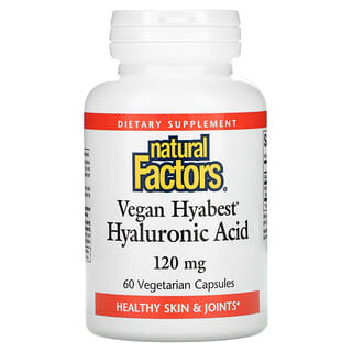 Natural Factors, Vegan Hyabest Hyaluronic Acid，120 毫克，60 粒素食膠囊