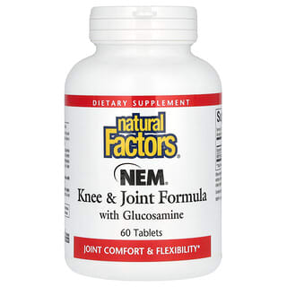 Natural Factors, NEM, Formule pour les genoux et les articulations avec glucosamine, 60 comprimés