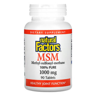 Natural Factors, MSM, 1000 mg, 90 comprimidos