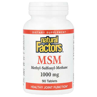 Natural Factors, MSM, 1000 mg, 90 comprimidos