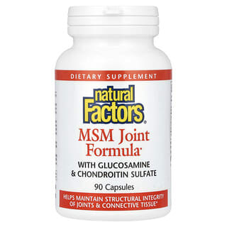Natural Factors, MSM Joint Formula com Glucosamina e Sulfato de Condroitina, 90 Cápsulas