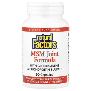 Natural Factors, Formula Sendi MSM dengan Glukosamin & Kondroitin Sulfat, 90 Kapsul