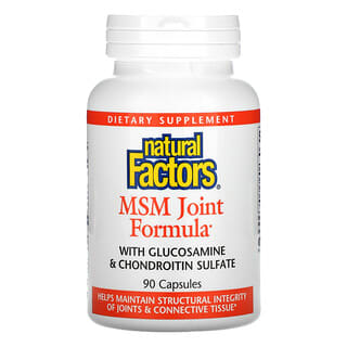 Natural Factors, MSM Joint Formula com Glucosamina e Sulfato de Condroitina, 90 Cápsulas
