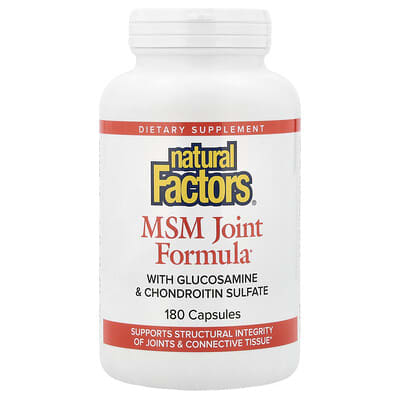 Natural Factors, MSM Joint Formula with Chitosamine and Chondroitin Sulfate, 180 Capsules