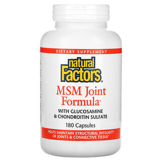 Natural Factors, Формула для суставов с МСМ, глюкозамином и хондроитинсульфатом, 180 капсул