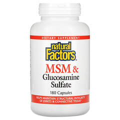 Natural Factors, MSM & Glucosamine Sulfate (MSM y Sulfato de Glucosamina), 180 Cápsulas