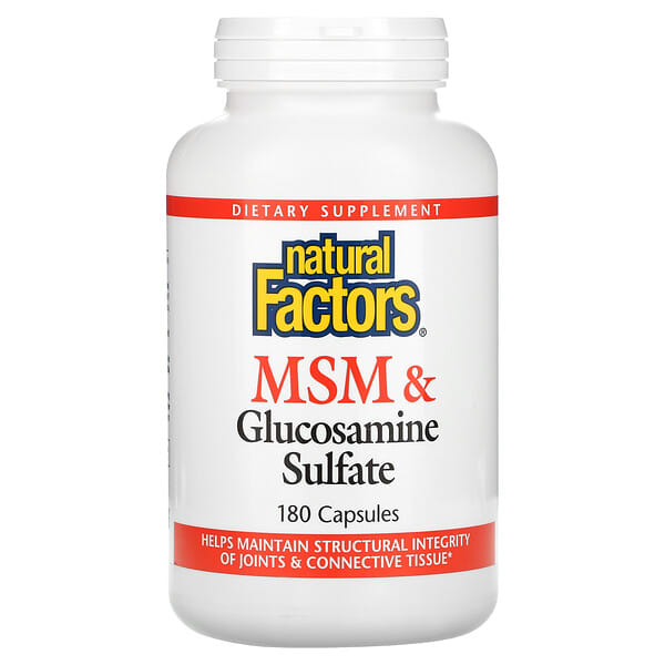 Natural Factors, MSM & Glucosamine Sulfate, 180 Capsules