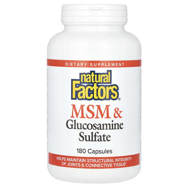 Natural Factors, MSM 和氨基葡萄糖硫酸鹽，180 粒膠囊