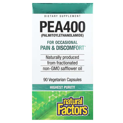 Natural Factors, PEA400, (Palmitamide Ethanol), 400 mg, 90 Vegetarian Capsules