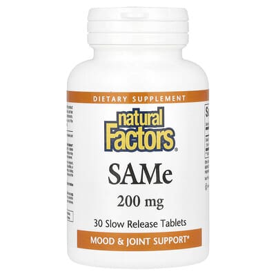 Natural Factors, SAMe, 200 mg, 30 Extended-Release Tablets