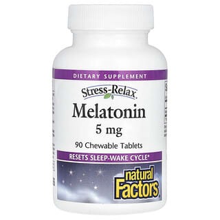 Natural Factors, Stress-Relax®, Melatonin, 5 mg, 90 Chewable Tablets