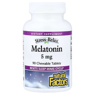 Natural Factors, Stress-Relax®, Melatonin, 5 mg, 90 Chewable Tablets