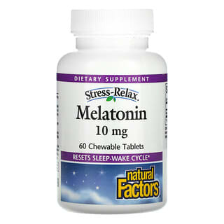 Natural Factors, Stress-Relax, Melatonina, 10 mg, 60 comprimidos masticables