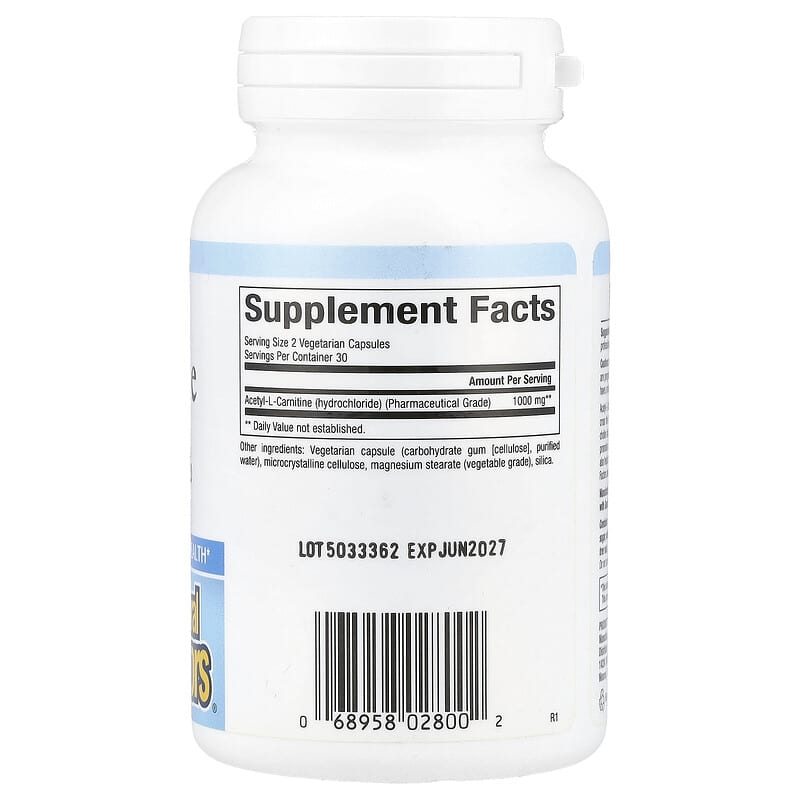 Acetyl-L-Carnitine, 500 mg, 60 Vegetarian Capsules Acetyl-L-Carnitine, 500 mg, 60 Vegetarian Capsules