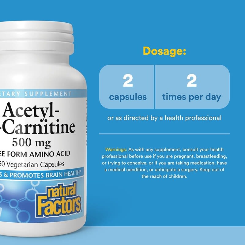 l carnitine isatori Acétyl-L-carnitine, 500 mg, 60 capsules végétariennes