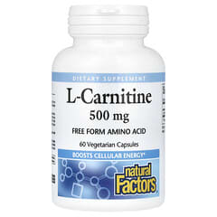 L-carnitina, 500 mg, 60 cápsulas vegetales