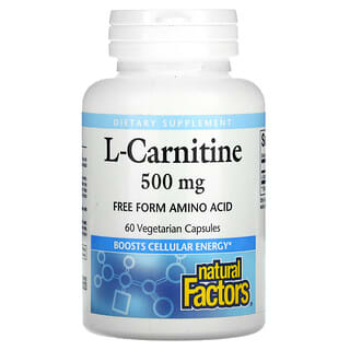 Natural Factors, l-카르니틴, 500mg, 베지 캡슐 60정