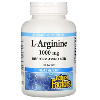 Natural Factors, L-аргинин, 1,000 мг, 90 таблеток