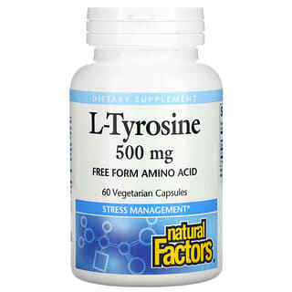 Natural Factors, L-tirosina, 500 mg, 60 cápsulas vegetarianas