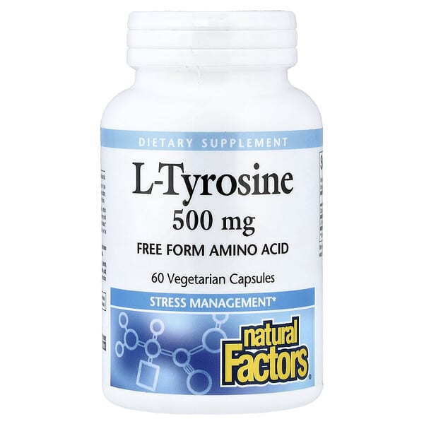 Natural Factors, L-Tyrosine, 500 mg, 60 Vegetarian Capsules — product photo 1