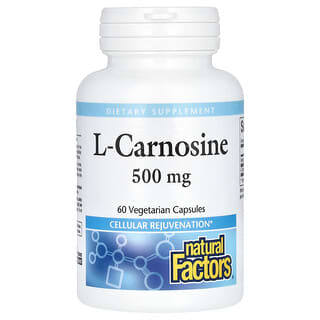 Natural Factors, L-Carnosina, 500 mg, 60 Cápsulas Vegetarianas