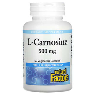 Natural Factors, L-карнозин, 500 мг, 60 вегетарианских капсул