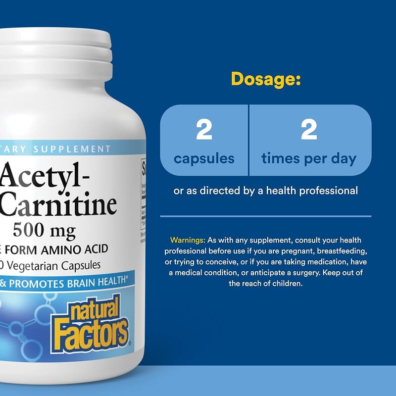 Acetyl-L-Carnitine, 500 mg, 120 Vegetarian Capsules