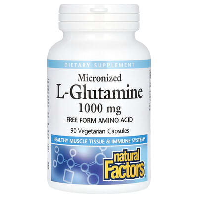 Natural Factors, Micronized L-Glutamine, 1000 mg, 90 Vegetarian Capsules