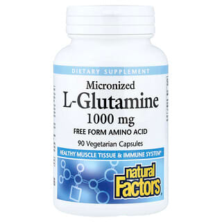 Natural Factors, Micronized L-Glutamine, 1,000 mg, 90 Vegetarian Capsules