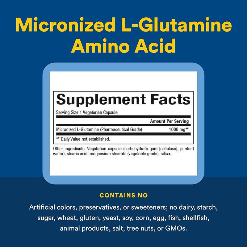 glutamine 1ml glutathione 1ml Best Supplement Micronized L-Glutamine, 1,000 mg, 180