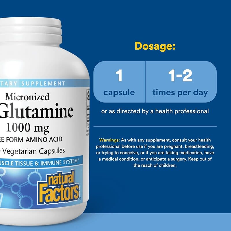 Micronized L-Glutamine, 1,000 mg, 180 Vegetarian Capsules