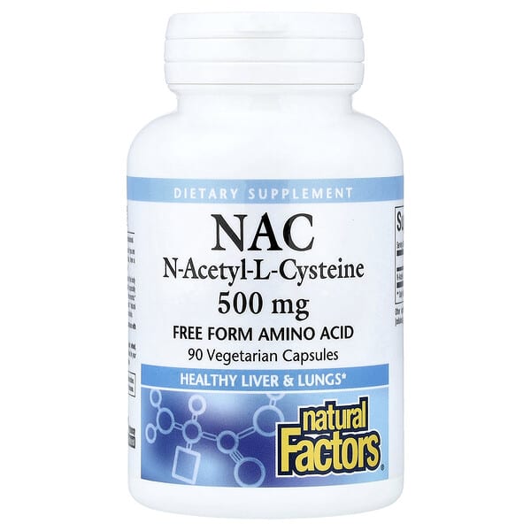 Natural Factors, NAC（N-乙醯-L-半胱氨酸）素食膠囊，500 毫克，90 粒裝