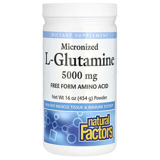 Natural Factors, микронизированный L-глютамин в виде порошка, 454 г (16 унций)