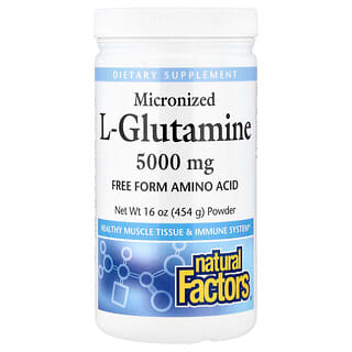 Natural Factors, Mikronisoitu L-glutamiinijauhe, 454 g