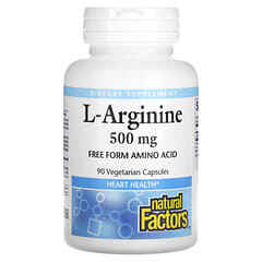 Natural Factors, L-аргінін, 500 мг, 90 вегетаріанських капсул