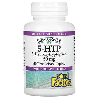 Natural Factors, 5-HTP, 50 mg, 60 cápsulas revestidas entéricas