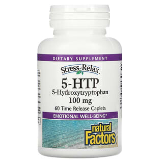 Natural Factors, Stress-Relax, 5 -HTP, 100 mg, 60 Comprimés enrobés
