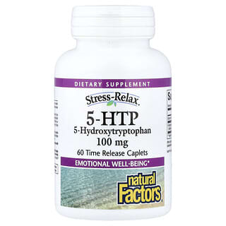 Natural Factors, 緩解壓力，5-HTP，100 毫克，60 片腸溶衣膠囊