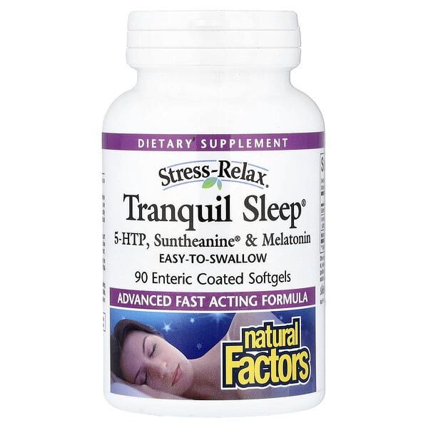 Natural Factors, Stress-Relax®, Tranquil Sleep®, 90 Enteric Coated Softgels — product photo 1