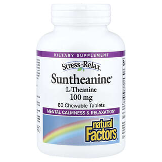 Natural Factors, Stress-Relax®, Suntheanine®, L-théanine, 60 comprimés à croquer (100 mg pièce)