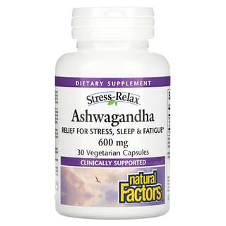 Natural Factors, Stress-Relax, Ashwagandha, 600 mg, 30 Vegetarian Capsules