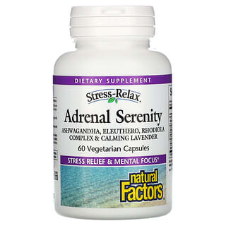 Natural Factors, Estresse-Relaxamento, Serenidade Adrenal, 60 Cápsulas Vegetarianas