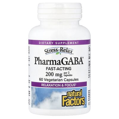 Natural Factors, Stress relief, GABA Formula, 100 mg, 60 Vegetarian Capsules