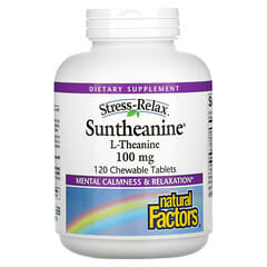 Natural Factors, Suntheanine, 100 mg, 120 comprimidos masticables