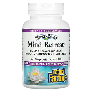 Natural Factors, Stress-Relax ، Mind Retreat ، 60 كبسولة نباتية