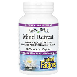 Natural Factors, Estrés y relajación, Retiro mental, 60 cápsulas vegetales